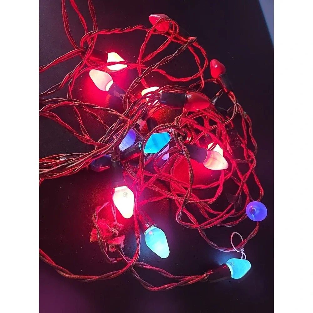 Vintage Antique Light Strands  Christmas Lights‎ Red Blue